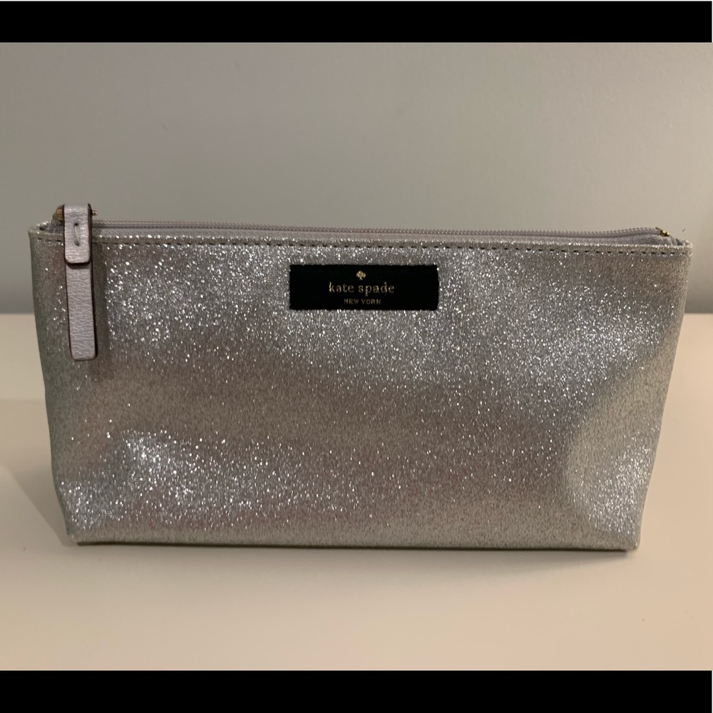 Kate Spade Silver Sparkly Makeup Bag